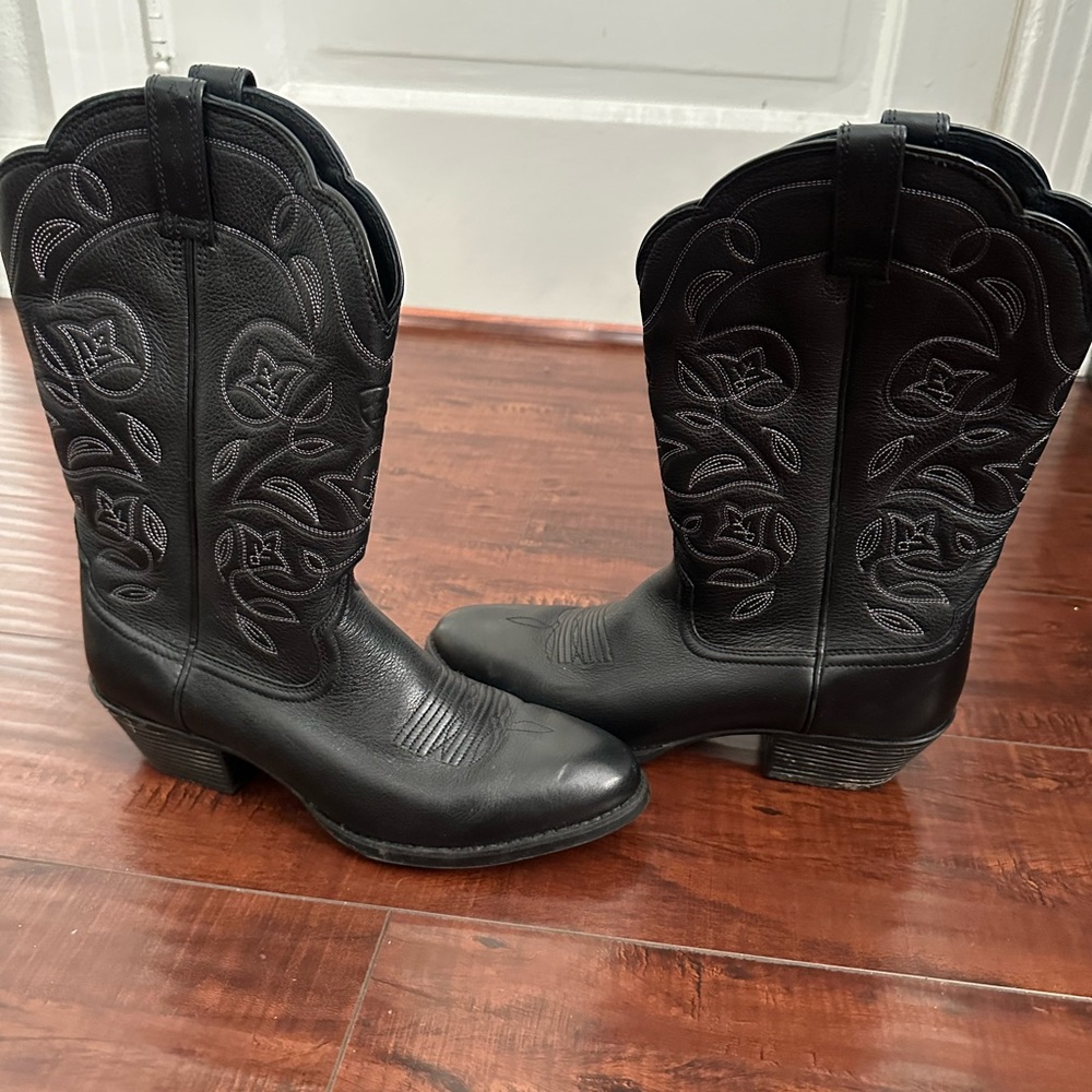 Ariat Women's Black Deertan Western Leather Boot - Picture 3 of 7